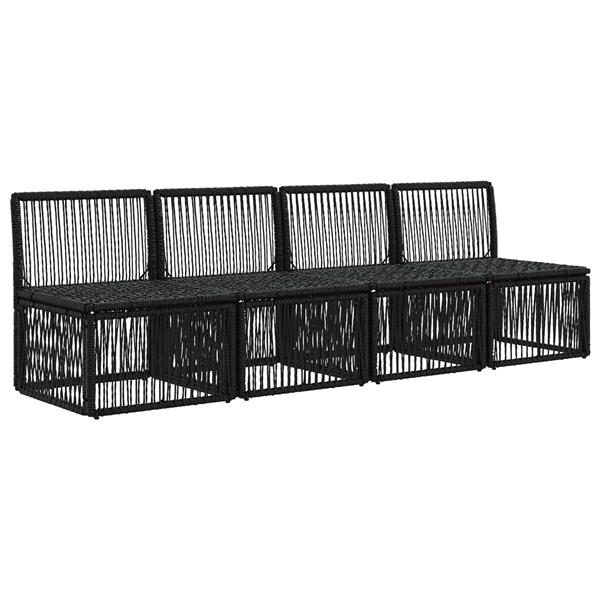 Grote foto vidaxl 4 zits bank 4 st 4 aantal zitplaatsen zwart poly rattan tuin en terras tuinmeubelen