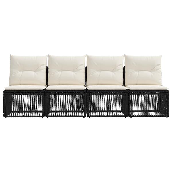 Grote foto vidaxl 4 zits bank 4 st 4 aantal zitplaatsen zwart poly rattan tuin en terras tuinmeubelen