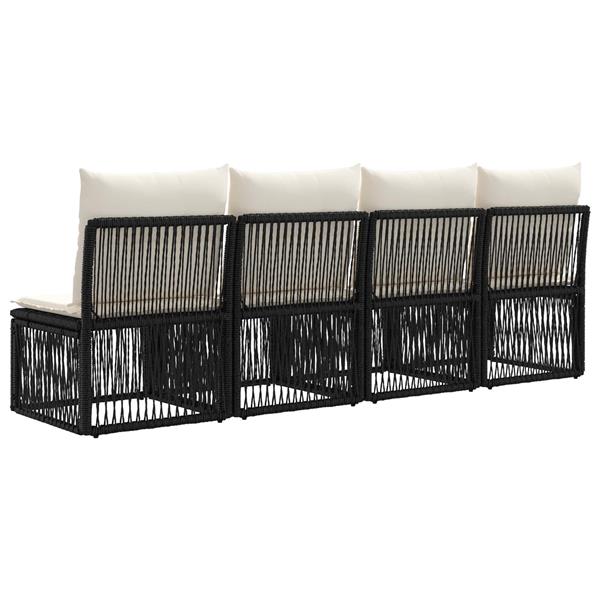 Grote foto vidaxl 4 zits bank 4 st 4 aantal zitplaatsen zwart poly rattan tuin en terras tuinmeubelen