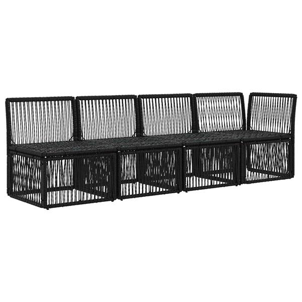 Grote foto vidaxl 4 zits sofa met linkerarm 4 st 4 aantal zitplaatsen zwart tuin en terras tuinmeubelen