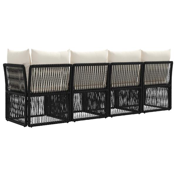 Grote foto vidaxl 4 zits sofa met linkerarm 4 st 4 aantal zitplaatsen zwart tuin en terras tuinmeubelen