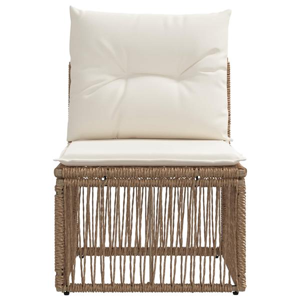 Grote foto vidaxl armloze sofa eenheid beige poly rattan tuin en terras tuinmeubelen