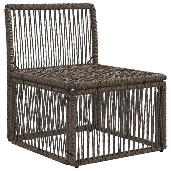 Grote foto vidaxl armloze sofa eenheid grijs poly rattan tuin en terras tuinmeubelen