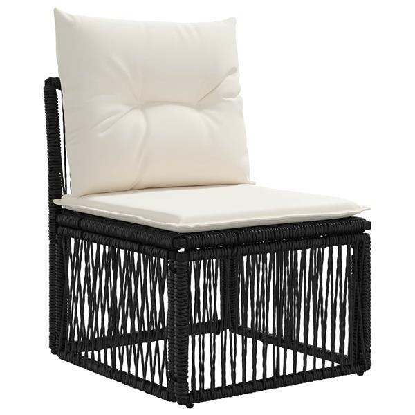 Grote foto vidaxl armloze sofa eenheid zwart poly rattan tuin en terras tuinmeubelen