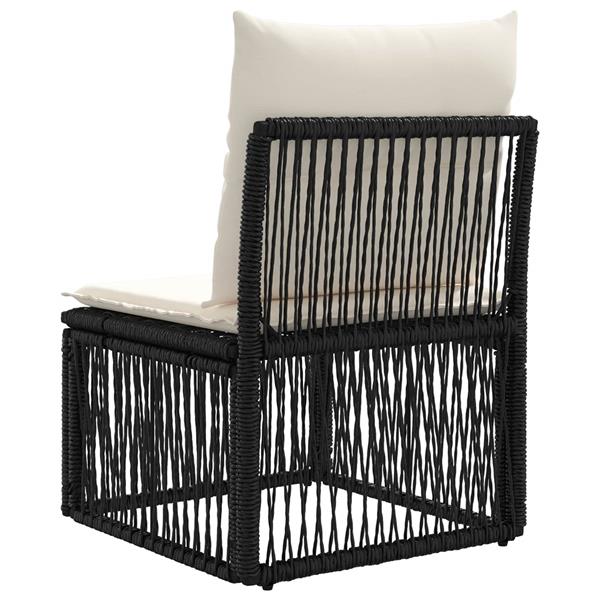 Grote foto vidaxl armloze sofa eenheid zwart poly rattan tuin en terras tuinmeubelen