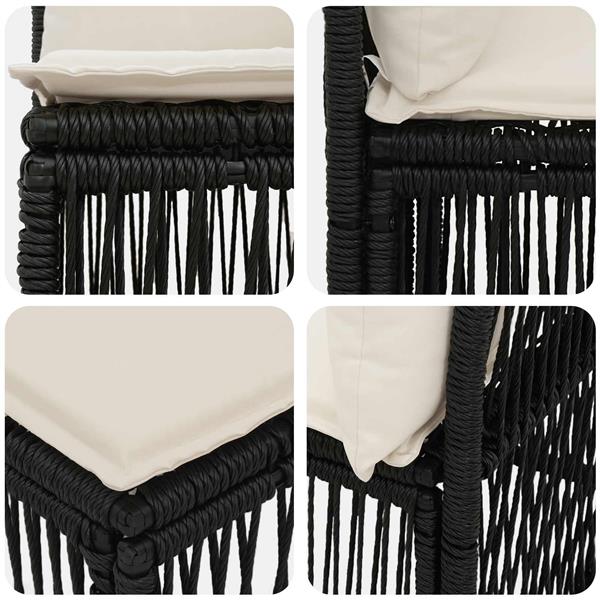 Grote foto vidaxl armloze sofa eenheid zwart poly rattan tuin en terras tuinmeubelen