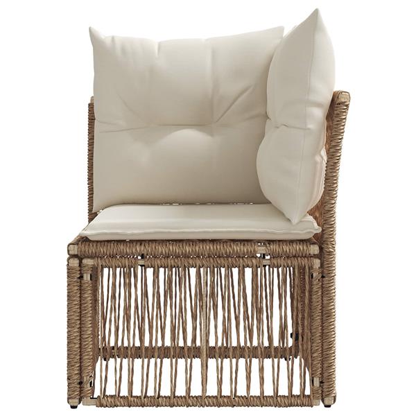 Grote foto vidaxl hoeksofa eenheid beige poly rattan tuin en terras tuinmeubelen