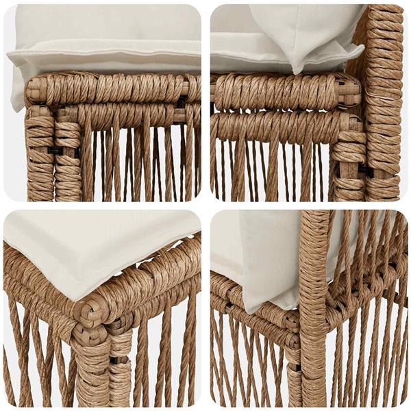 Grote foto vidaxl hoeksofa eenheid beige poly rattan tuin en terras tuinmeubelen