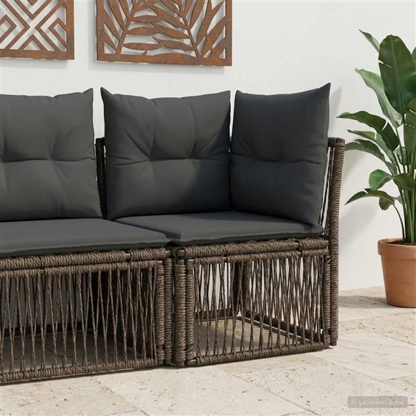 Grote foto vidaxl hoeksofa eenheid grijs poly rattan tuin en terras tuinmeubelen