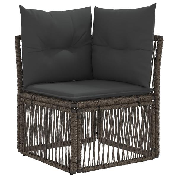 Grote foto vidaxl hoeksofa eenheid grijs poly rattan tuin en terras tuinmeubelen