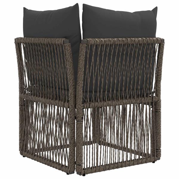 Grote foto vidaxl hoeksofa eenheid grijs poly rattan tuin en terras tuinmeubelen