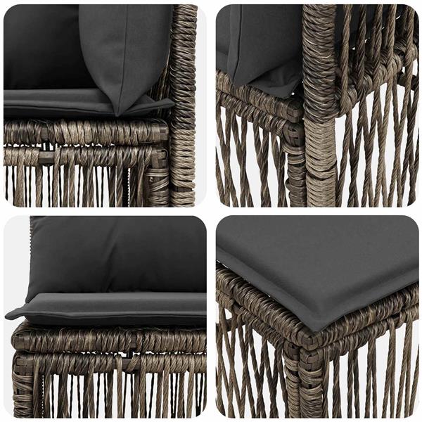 Grote foto vidaxl hoeksofa eenheid grijs poly rattan tuin en terras tuinmeubelen