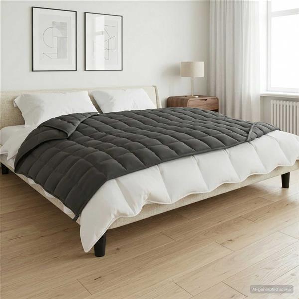 Grote foto vidaxl verzwaringsdeken antraciet 120 x 180 cm 5 kg 100 katoen 205t huis en inrichting bedden