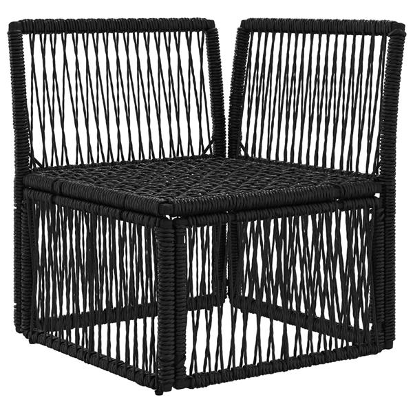 Grote foto vidaxl hoeksofa eenheid zwart poly rattan tuin en terras tuinmeubelen