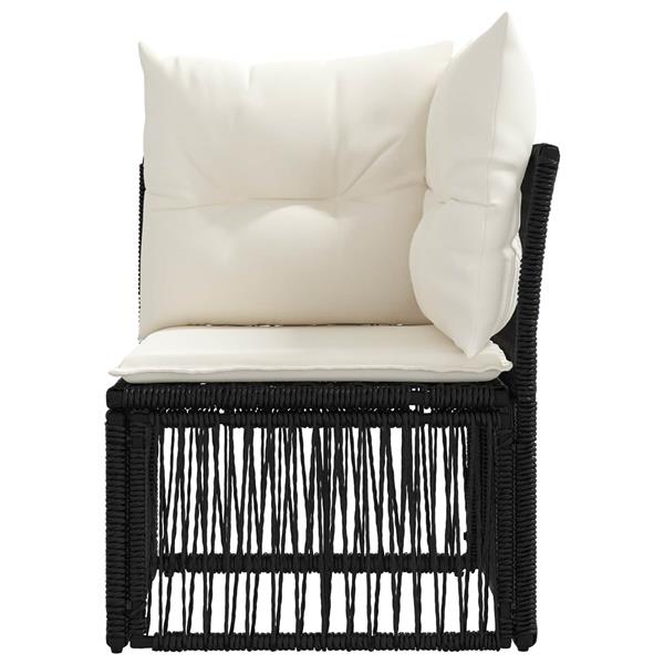 Grote foto vidaxl hoeksofa eenheid zwart poly rattan tuin en terras tuinmeubelen