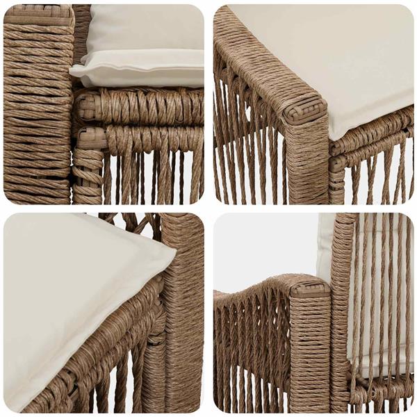 Grote foto vidaxl tuinbank 2 aantal zitplaatsen beige poly rattan tuin en terras tuinmeubelen