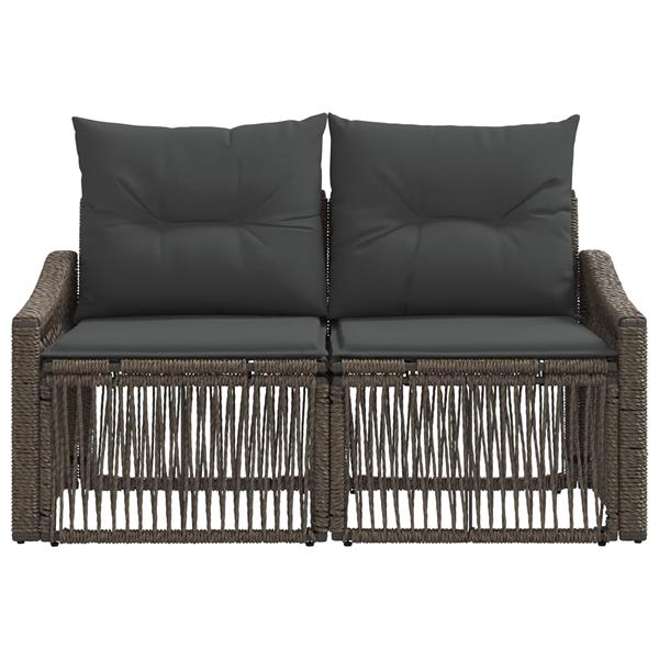 Grote foto vidaxl tuinbank 2 aantal zitplaatsen grijs poly rattan tuin en terras tuinmeubelen