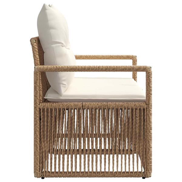 Grote foto vidaxl tuinbank 2 aantal zitplaatsen beige poly rattan tuin en terras tuinmeubelen