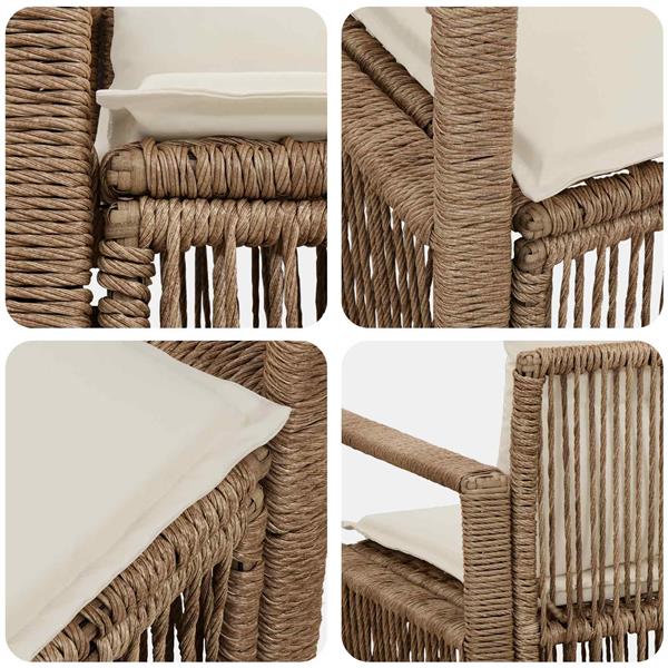 Grote foto vidaxl tuinbank 2 aantal zitplaatsen beige poly rattan tuin en terras tuinmeubelen