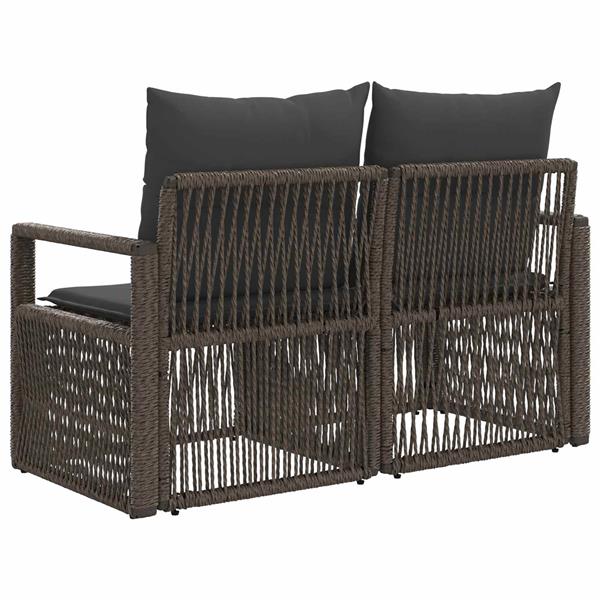 Grote foto vidaxl tuinbank 2 aantal zitplaatsen grijs poly rattan tuin en terras tuinmeubelen