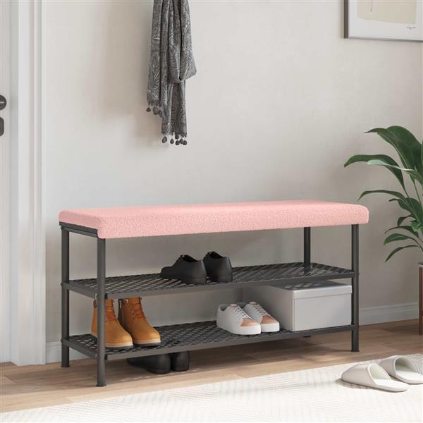 Grote foto vidaxl bankkussen sherpa stof roze diepte 35 cm huis en inrichting woningdecoratie