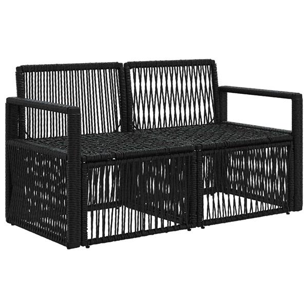 Grote foto vidaxl tuinbank 2 aantal zitplaatsen zwart poly rattan tuin en terras tuinmeubelen