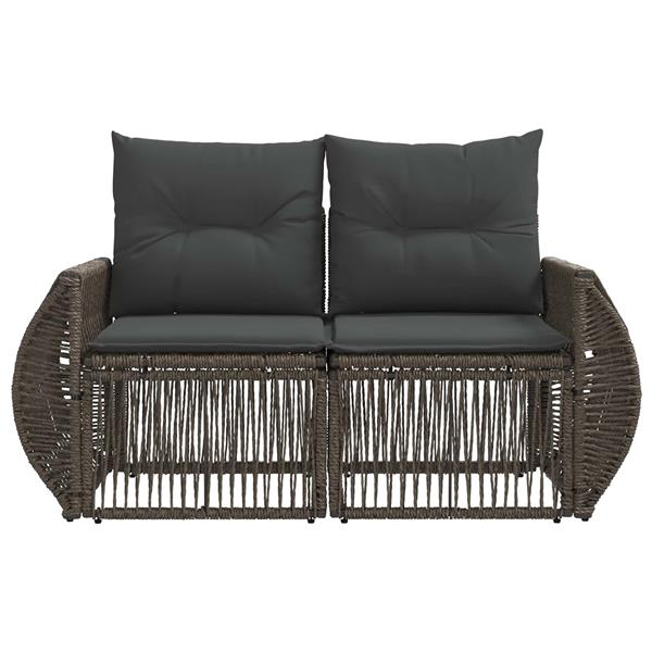 Grote foto vidaxl tuinbank 2 aantal zitplaatsen grijs poly rattan tuin en terras tuinmeubelen