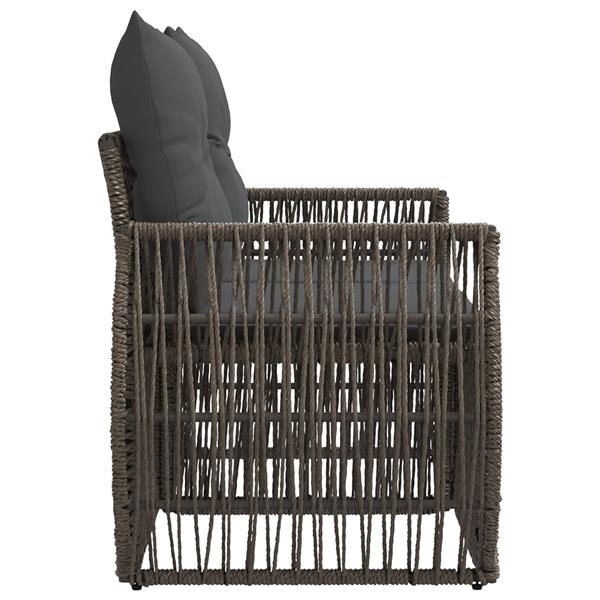 Grote foto vidaxl tuinbank 2 aantal zitplaatsen grijs poly rattan tuin en terras tuinmeubelen