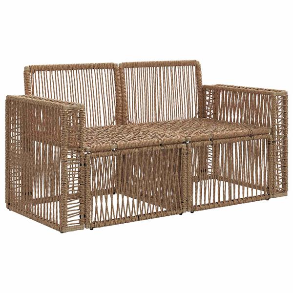Grote foto vidaxl tuinbank 2 aantal zitplaatsen beige poly rattan tuin en terras tuinmeubelen
