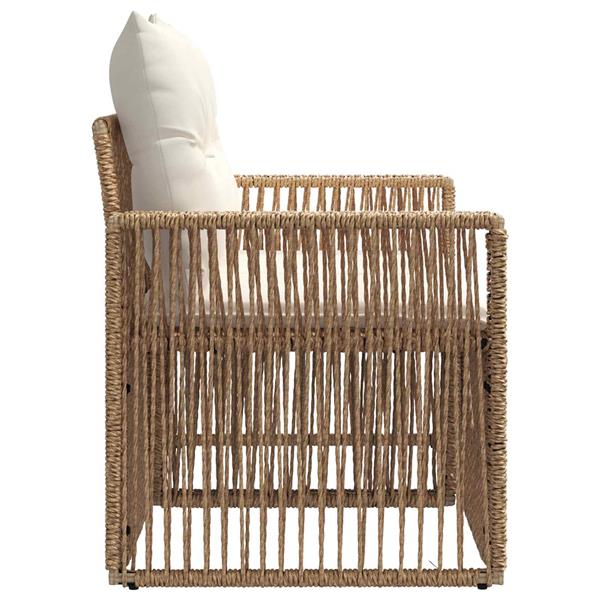 Grote foto vidaxl tuinbank 2 aantal zitplaatsen beige poly rattan tuin en terras tuinmeubelen