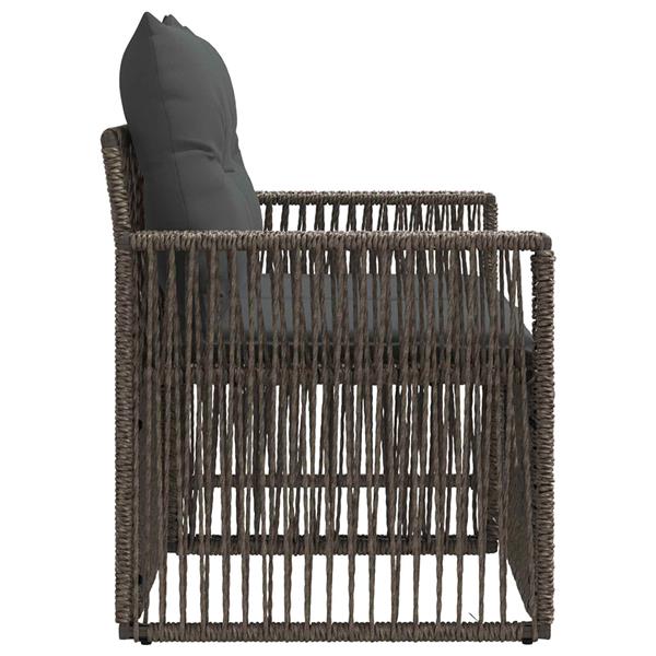 Grote foto vidaxl tuinbank 2 aantal zitplaatsen grijs poly rattan tuin en terras tuinmeubelen