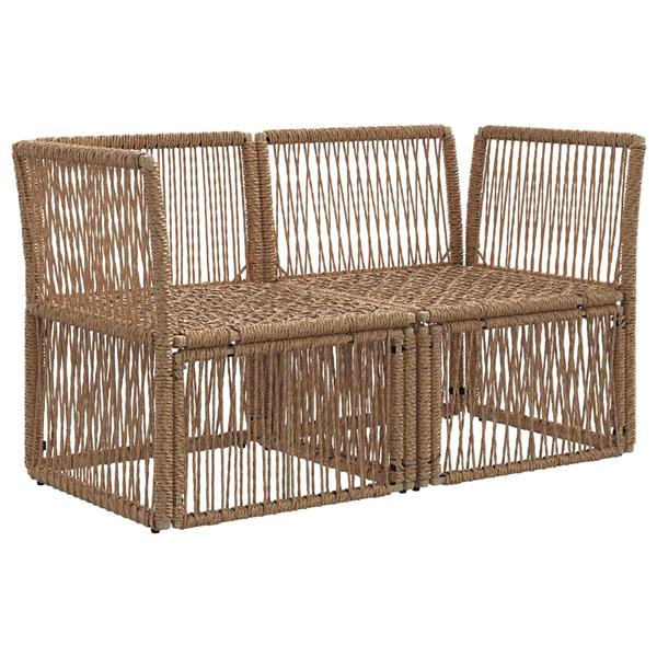 Grote foto vidaxl tuinbank 2 aantal zitplaatsen beige poly rattan tuin en terras tuinmeubelen