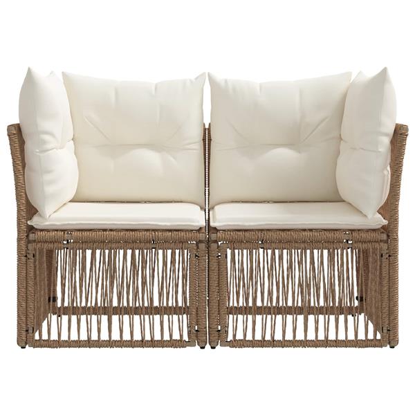 Grote foto vidaxl tuinbank 2 aantal zitplaatsen beige poly rattan tuin en terras tuinmeubelen