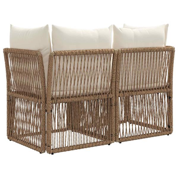 Grote foto vidaxl tuinbank 2 aantal zitplaatsen beige poly rattan tuin en terras tuinmeubelen