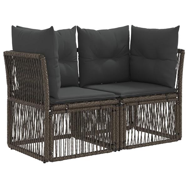 Grote foto vidaxl tuinbank 2 aantal zitplaatsen grijs poly rattan tuin en terras tuinmeubelen