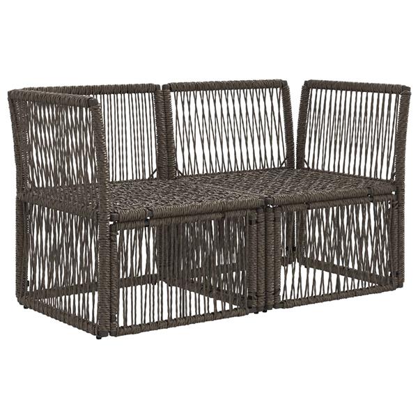 Grote foto vidaxl tuinbank 2 aantal zitplaatsen grijs poly rattan tuin en terras tuinmeubelen