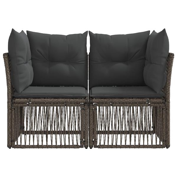 Grote foto vidaxl tuinbank 2 aantal zitplaatsen grijs poly rattan tuin en terras tuinmeubelen