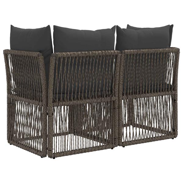 Grote foto vidaxl tuinbank 2 aantal zitplaatsen grijs poly rattan tuin en terras tuinmeubelen