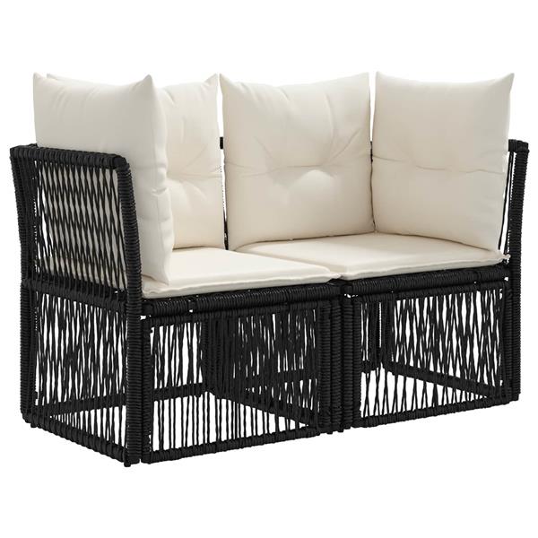 Grote foto vidaxl tuinbank 2 aantal zitplaatsen zwart poly rattan tuin en terras tuinmeubelen