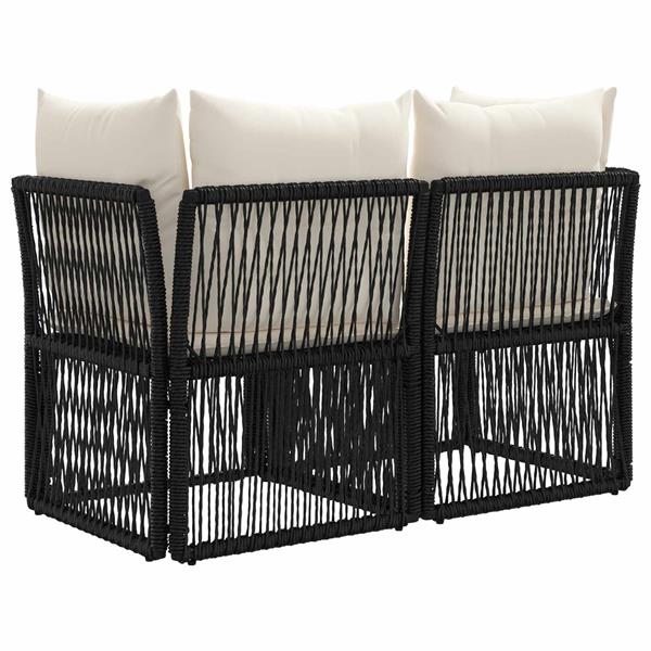 Grote foto vidaxl tuinbank 2 aantal zitplaatsen zwart poly rattan tuin en terras tuinmeubelen