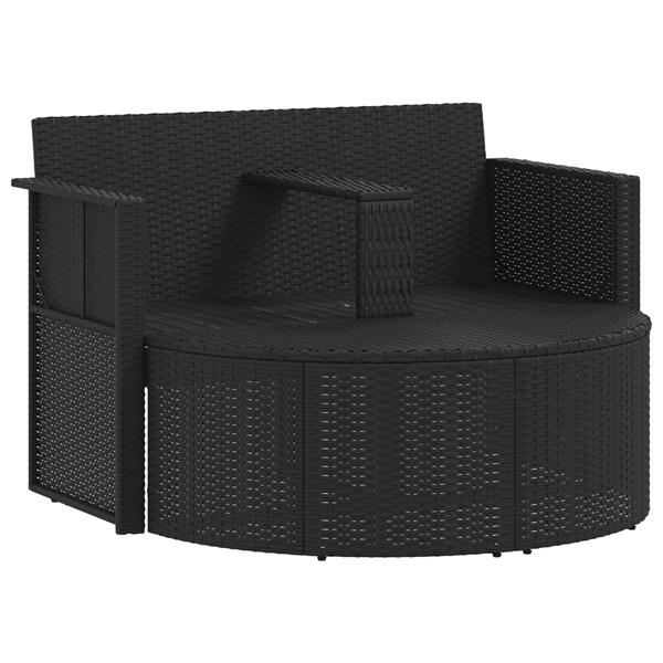 Grote foto vidaxl tuinbank 8 st poly rattan zwart en turquoise tuin en terras tuinmeubelen
