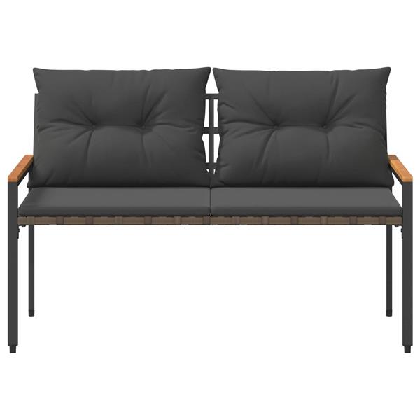 Grote foto vidaxl tuinbank 2 seater 116 x 67 5 x 72 cm poly rattan donkergrijs tuin en terras tuinmeubelen