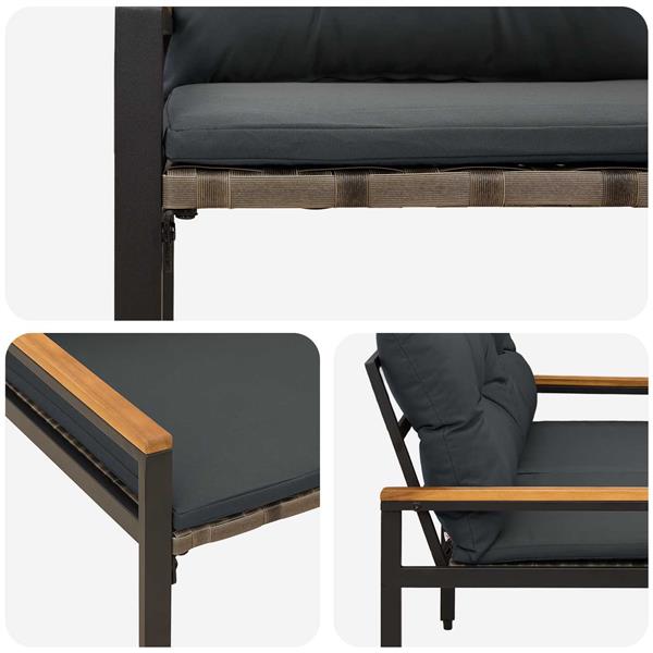 Grote foto vidaxl tuinbank 2 seater 116 x 67 5 x 72 cm poly rattan donkergrijs tuin en terras tuinmeubelen