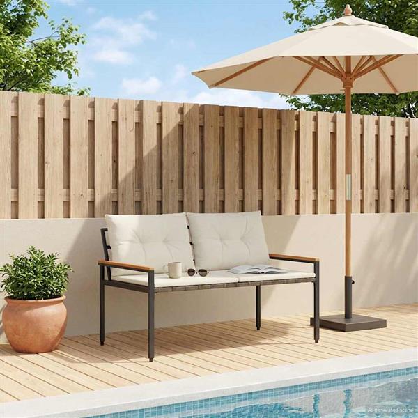 Grote foto vidaxl tuinbank 2 seater 116 x 67 5 x 72 cm poly rattan cr mewit tuin en terras tuinmeubelen