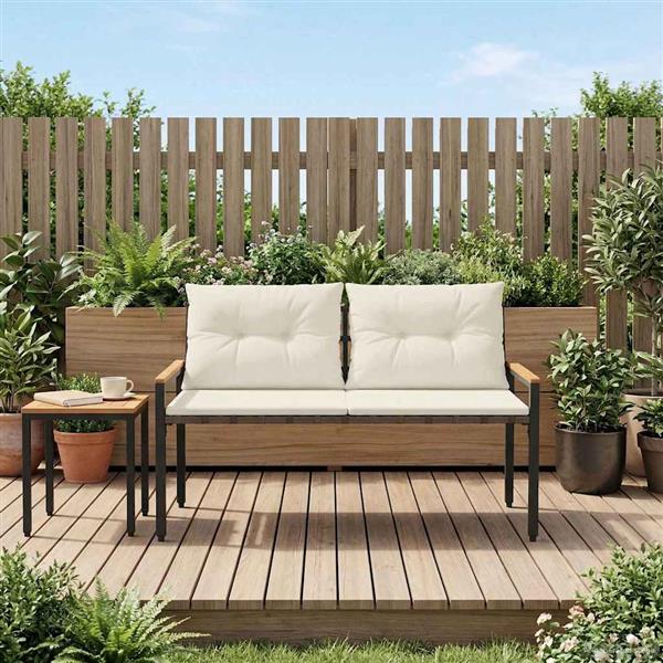 Grote foto vidaxl tuinbank 2 seater 116 x 67 5 x 72 cm poly rattan cr mewit tuin en terras tuinmeubelen