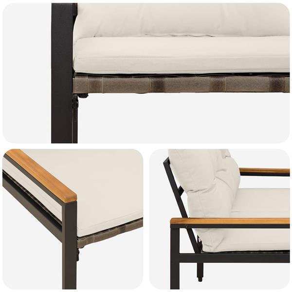 Grote foto vidaxl tuinbank 2 seater 116 x 67 5 x 72 cm poly rattan cr mewit tuin en terras tuinmeubelen
