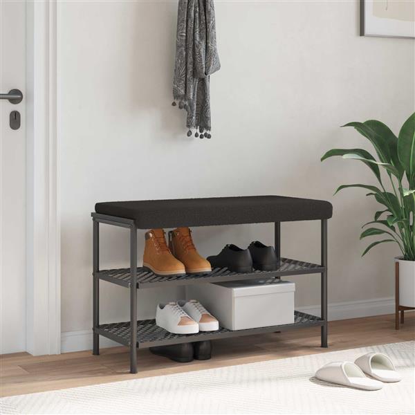 Grote foto vidaxl bankkussen sherpa stof zwart diepte 35 cm huis en inrichting woningdecoratie