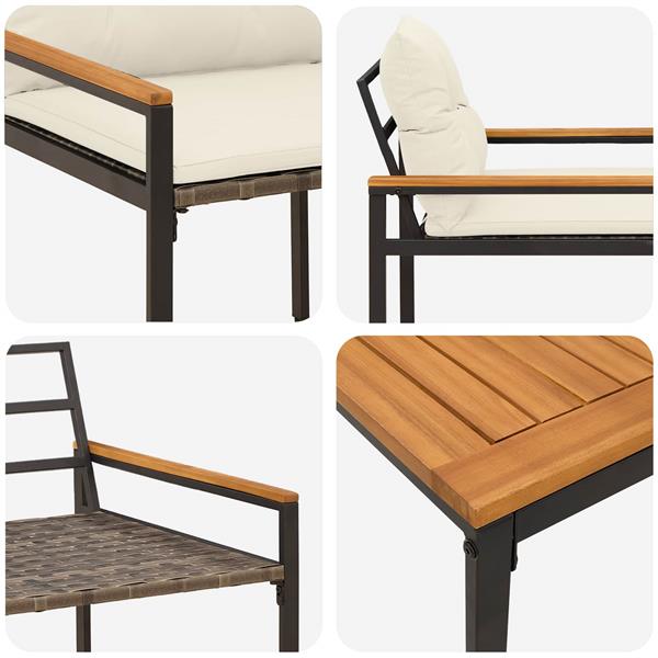 Grote foto vidaxl tuinmeubelset 3 st cr mewit poly rattan tuin en terras tuinmeubelen