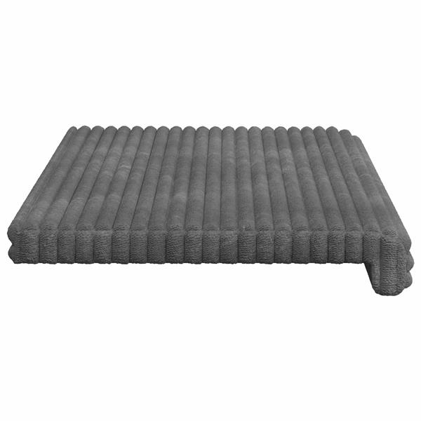 Grote foto vidaxl bankkussen pluche corduroy lichtgrijs diepte 35 cm huis en inrichting woningdecoratie