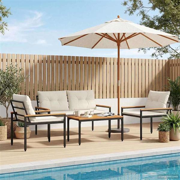 Grote foto vidaxl tuinmeubelset 4 st cr mewit poly rattan tuin en terras tuinmeubelen